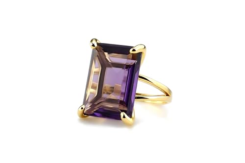 Bague améthyste or 14k : haute joaillerie artisanale pour femme