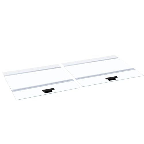 CUCZUUS 2PCS Set Glass Canopy 23x11.46in(Each PCS) Clear Tempered Aquarium Fish Tank Hoods FITS for Marineland 55 Gallon Aquarium Fish Tank