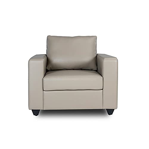 Image of Wakefit Sofa Set | 3 Year Warranty | Sofa 1 Seater, 1 Seater Sofa for Living Room, Wooden Sofa Set, Sofa Set Single Seater - Napper(Jindal : Cappuccino)