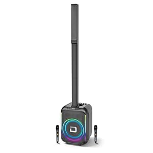 Dolphin Karaoke Bluetooth Party Speaker with 2 Wireless Mics, 10" Woofer