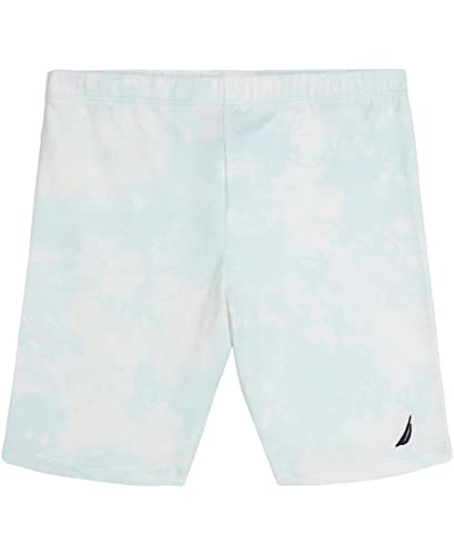 Nautica Girls' Active Bike Shorts, Soft & Stretchy Spandex with Flat Waistband & Logo Design, Blue Light Cloud, 16