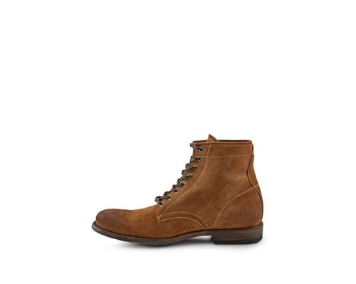 Image of Frye Tyler Lace Up Boots for Men Crafted from Soft Vintage Leather with Blake Construction, Burnished Toe and Heel, and Rubber Inserts on Leather Soles - 5 inch Shaft Height