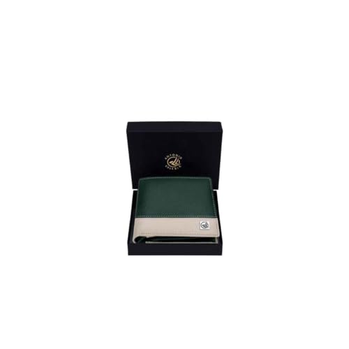 Image of ANTONIO VALERIA Jake Green /Sand Leather Wallet for Men