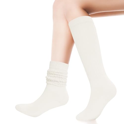 Image of Gvhntk Slouch Socks Women 80s 90s Scrunch Socks Extra Long Slouchy Sock Knee High Sock