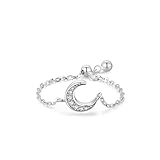 Anillos de compromiso para mujer, anillo de oro blanco, alianzas de boda de 18 quilates con diamante plateado, talla 45 (14,3)