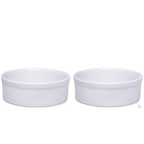 Kit Comedouro e Bebedouro de Porcelana 600ml Branco Liso