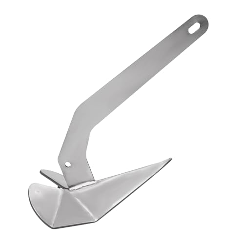 njxbrek Boat Anchor, Stainless Steel Delta, Wing Style Boat Anchor 35lbs Heavy Duty Triangular Anchor, Wing Triangle Anchor for Pontoon Fishing Boats