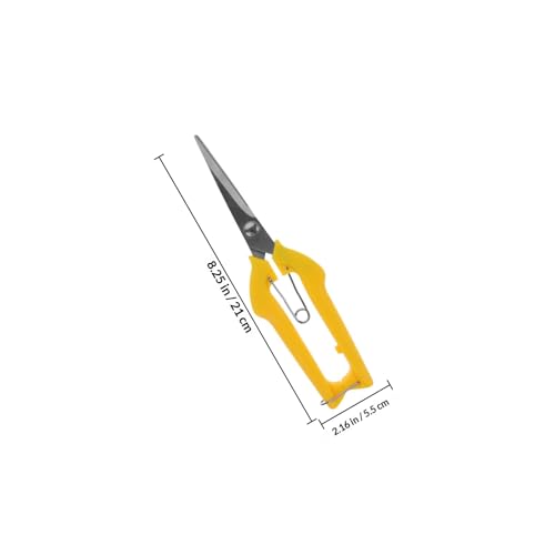Tijeras de podar para jardín de acero inoxidable con mango amarillo miniatura 2