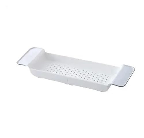 Estante for bañera, Bandeja Extensible for baño, Organizador de Ducha, Estante for, toallero, Soporte for Libros, Almacenamiento y Accesorios(White)