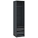 vidaXL Garde-Robe avec Tiroirs Armoire à Vêtements Armoire de Rangement avec 2 Tiroirs Organisateur Chambre à Coucher Maison Gris 50x50x200 cm Aggloméré