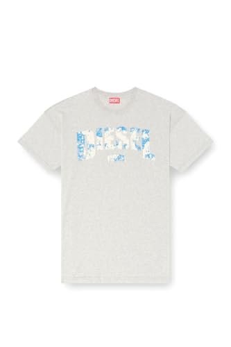 Diesel T-ADJUST-R13 T-Shirt Laser-faded logo T-shirt, Red Orange, Small