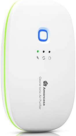 AMORCASA Ozone & Anion Air Purifier 2 in 1 Plug in, Compact Size, Purifying Air Eliminate Odor