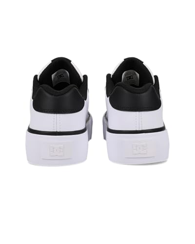 DC Women's Chelsea Platform Sneaker, White/Black, 7.53