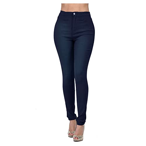 Röhrenjeans Damen High Waist - Jeanshose Skinny Fit Stretch-Hose Slim Fit Bleistiftjean Denim Leggings Vintage Elegante Frreizeithose Sexy Hüfthose Teenage Mädchen Streetwear
