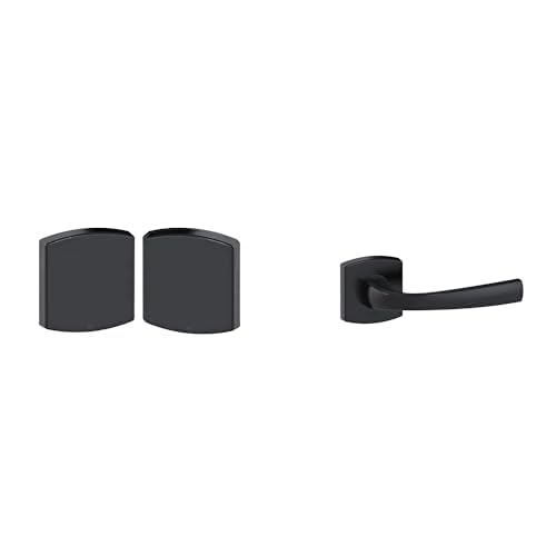 Poignée de porte béquille carrée Vachette Onyx noir mat pour salon moderne