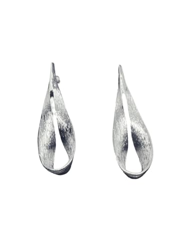 Glamorous Bling Silver Plated Leaf Shape Steel Pendant VIP Fashion Earrings | Bright and Elegant