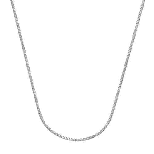 Chaîne de blé ronde en argent 925 rhodié élégante pour femme