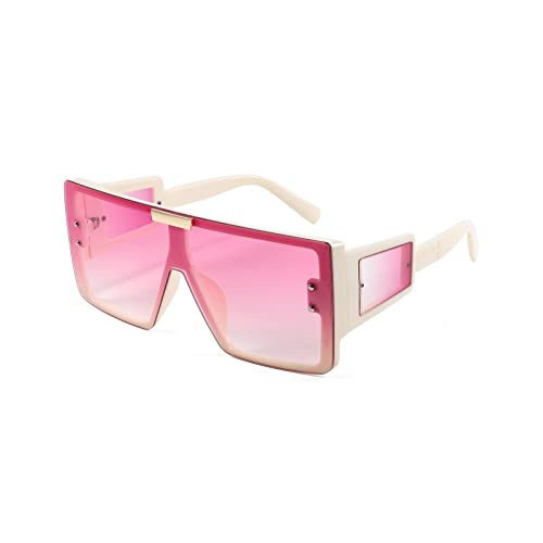 FEISEDY Square Oversized Flat Top Sunglasses With Side Lens Integrated For Women Men B4028
