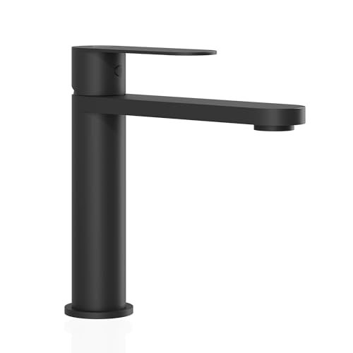 Robinet de lavabo 17,3 cm Tarnby noir mat contre les traces et calcaire