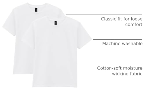 Gildan Youth DryBlend T-Shirt, Style G8000B, 2-Pack, White, Large - image 4