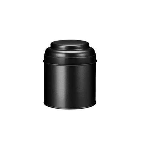 WSQHAO 6 latas de té con tapas dobles herméticas for minicontenedores sueltos for bolsitas, café y azúcar Para Almacenar Café(Black)