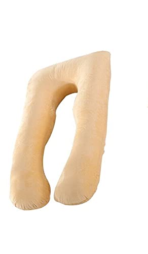 EliteKoopers 1Pcs Beige Comfort U Shape Pillow & Case Pregnancy Maternity Support Pillow (9ft)