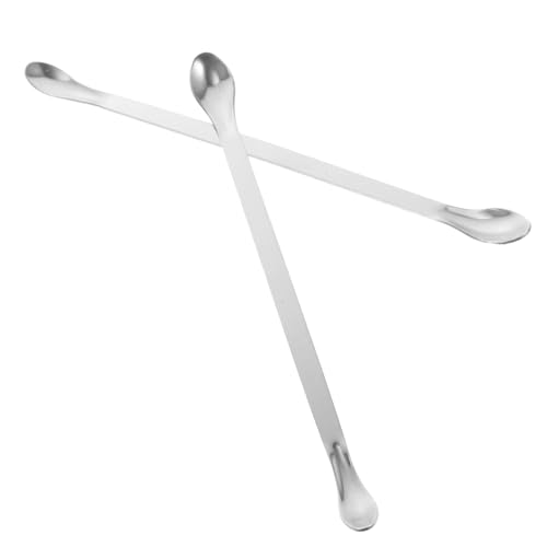 Walquicks - Walquicks Tea Spoon Laboratory Spoons Taster Spoon Chemistry Spoon Stainless Steel Spoon Tablespoon Laboratory Spatula Honey Spoons Lab Spoon Coffee Sugar Double Head Mixing Spoon