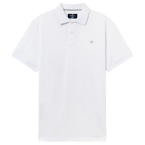 Hackett London Polo de Ajuste clásico con Logotipo para Hombre, Blanco, XXL