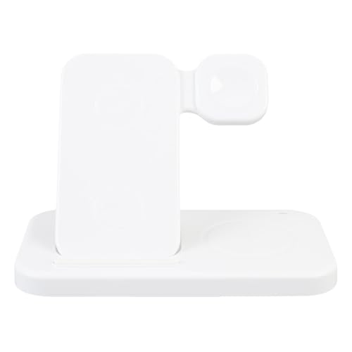SALALIS Soporte para Cargador de Teléfono Estación de Carga Inalámbrica Plegable, Base de Carga 4 en 1; Estación de de Alta Velocidad de 15 W para Teléfono, Auriculares, IWatch y Viajes