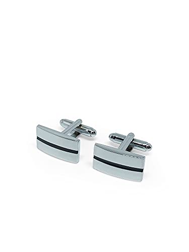 Anthony Harrison Men's Cufflinks Silver Black Cufflinks Premium Stainless Steel Jewelry Elegant and Classy Set Ideal for Wedding, Party, Ceremony4