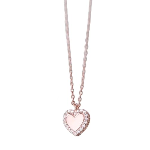 Collier cœurs en argent 925 anti-allergie avec pendentif zircon brillant