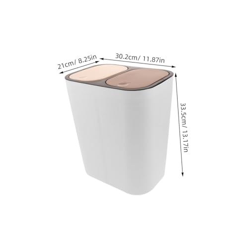 Caneca de basura rectangular con doble compartimento y tapa miniatura 2