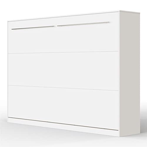 SMARTBett Standard 140x200cm Horizontal Blanco | Cama Abatible, Cama De Pared, Cama Plegable, Cama Oculta