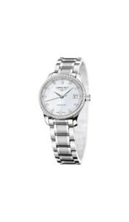�����W�� Longines Master Collection in Brushed and Polished Stainless-Steel Mother of Pearl Dial Diamond Markers and Diamond Bezel W