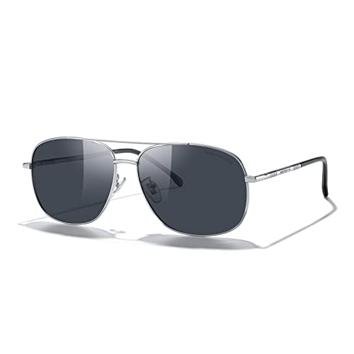 Image of MERRY'S Rectangular Polarized Sunglasses for Men Classic Driving Shades UV400 Protection