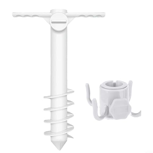 GLFLOW Soporte para sombrilla – Sombrilla de playa con anclaje de arena, estaca de tierra, para actividades al aire libre, puede soportar vientos fuertes