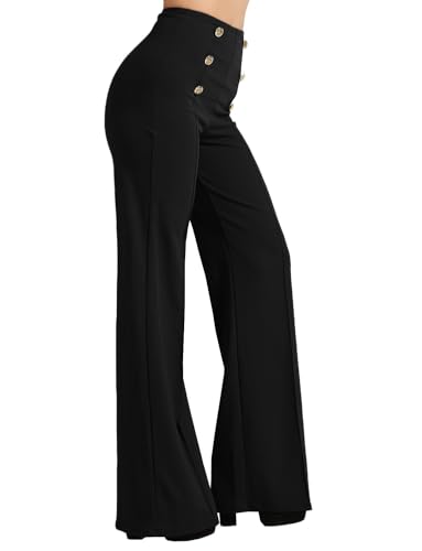 NE PEOPLE Womens High Waist Sailor Bell Bottom Long Pants Made in
