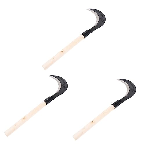 DIXII Guadaña de mano Hoz de mano Caña de azúcar Hierba de acero Manganeso Hoz Jardinería Hierba Hoz (Color: Surtido Colorx3pcs, Tamaño: 50X17CMx3pcs)