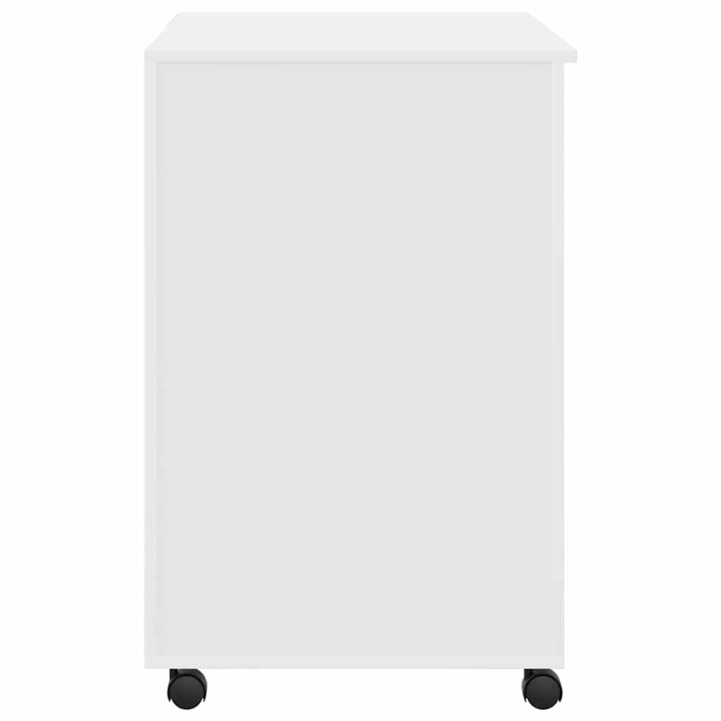 vidaXL Scrivania con Ruote Bianco 91 x 50 x 77 cm Legno Multistrato, Scrivania per Ufficio casa, ergonomica, Moderna, Mobile e Resistente, Stazione Lavoro Multiuso