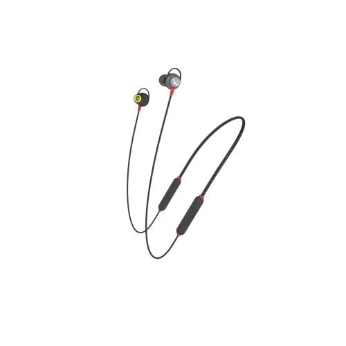 Image of Infinity - JBL Glide 120, in Ear Wireless Earphones with Mic, Deep Bass, Dual Equalizer, 12mm Drivers, Premium Metal Earbuds, Comfortable Flex Neckband, Bluetooth 5.0, IPX5 Sweatproof (Black & Red)
