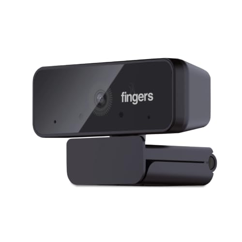 Image of FINGERS Hi-Res 2K Web Camera - QHD 2K, Wide Angle, Auto-Focus, Built-in Mic | USB Web Camera for PCs, Laptops, QHD 2592 x 1944 2K Resolution, 360 Rotation, 75 Distortion-Free Wide Viewing Angle