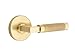 Emtek Select Dummy, Disk Rosette, L-Square Stem, Knurled Lever, Satin Brass
