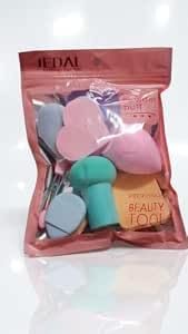 jedal soft makeup blender sponge set of 12 multicolour | reusable & washable, all skin types, foundation & concealer, smooth even blending, liquid powder cream