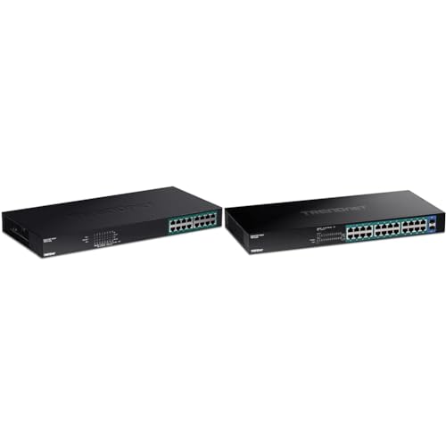 Image of TRENDnet 16-Port 246W 32Gbps Gigabit PoE+ and 26-Port 380W 52Gbps Gigabit PoE+ Ethernet Network Switches
