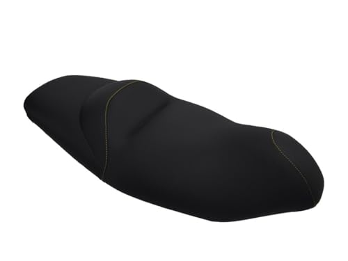 Housse de selle compatible avec Gilera Nexus 500 2005 noire avec coutures jaunes