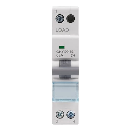 Jadeshay Interruptor de Transferencia Manual 63A 230V Interruptor Magnetotérmico Automático Disyuntor Carril DIN Conmutador Modular Seccionador para Sistemas de Doble Alimentación