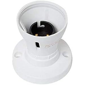 Mr.Gadget’s Solutions Bayonet Batten White Ceiling Lamp Holder BC B22 Light Bulb Socket Lamp Fitting