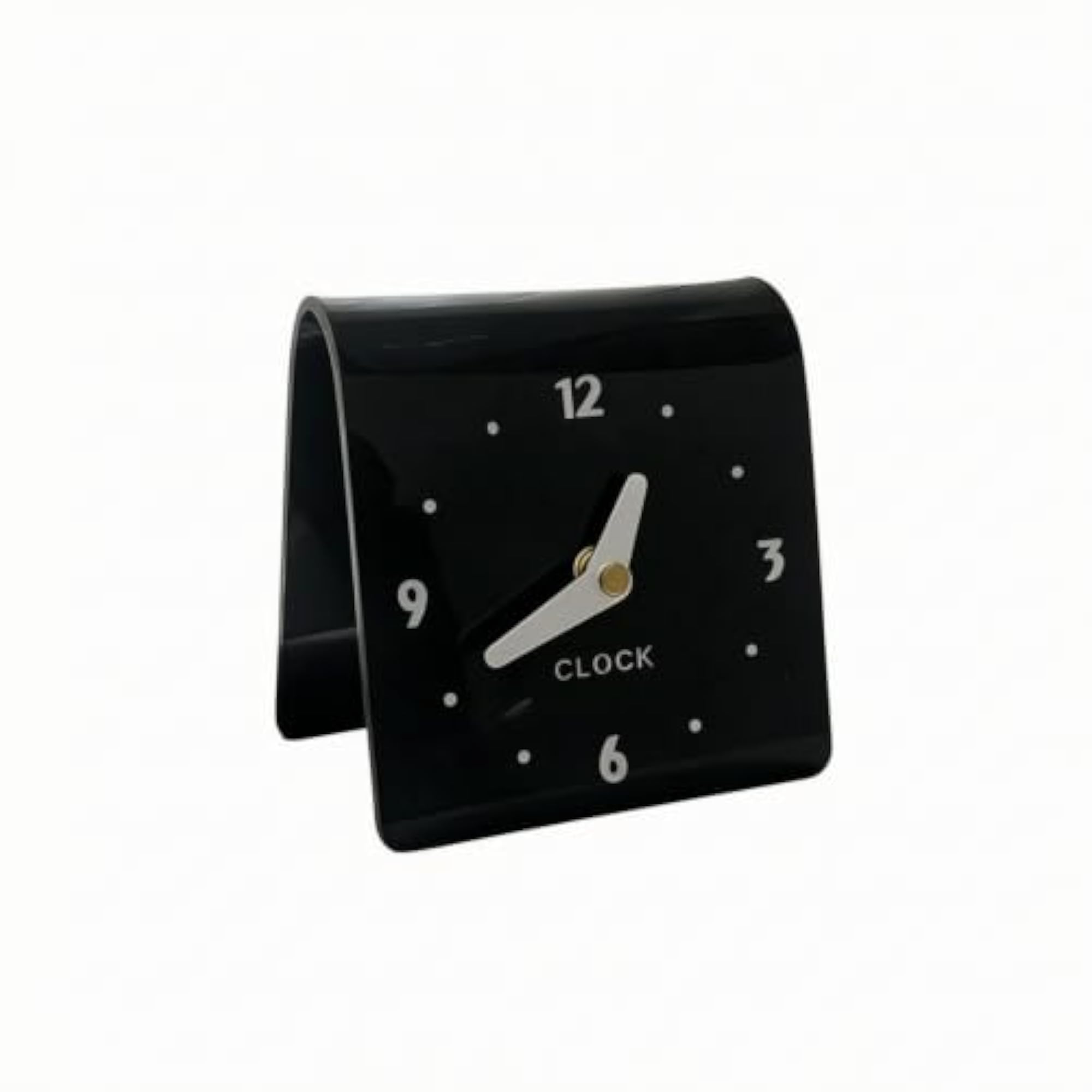 Battery-Powered Freestanding Desktop Clock, Acrylic Case, No-Ticking