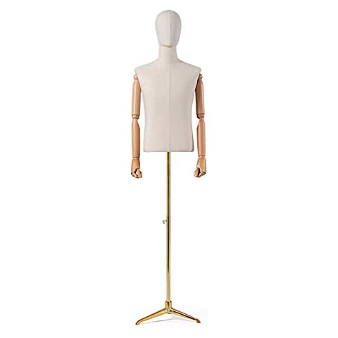 ZXXL Male Mannequin Torso Dress Form Standing, Adjustable Height Manikin with Tripod Stand, for Displays Men Clothing Cover