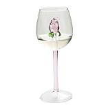 DOITOOL Copa de Vino Creativa de Vidrio Reutilizable con Diseño de Rosa Interior Copa Alta para Fiestas Reuniones y Cenas Formales Regalo Elegante para Amantes del Vino